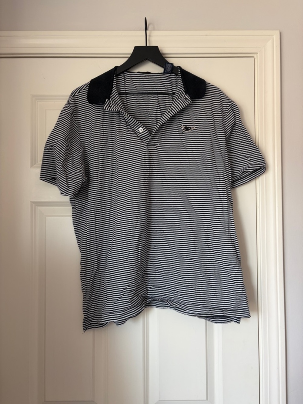 Rock Creek Men's Black and White Striped Polo